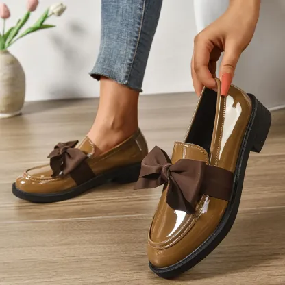 Black Ladies Casual Leather Shoes