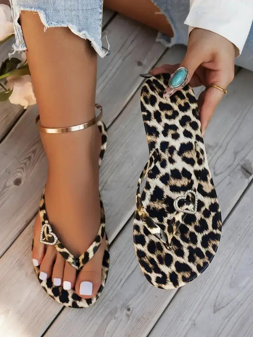 Women's Fashion Leopard Print Flip Flops