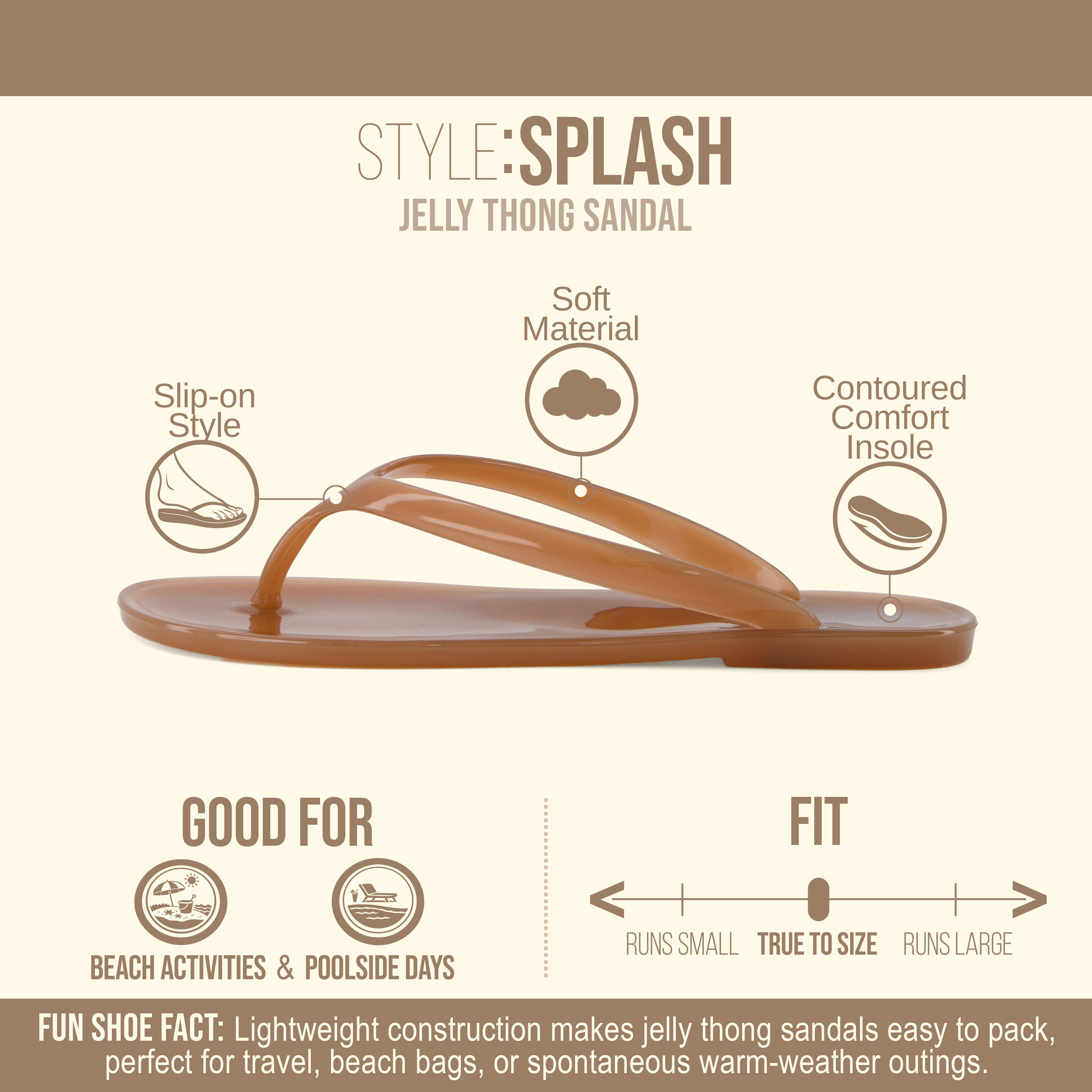 Cushionaire Splash Jelly Flip Flops for Women