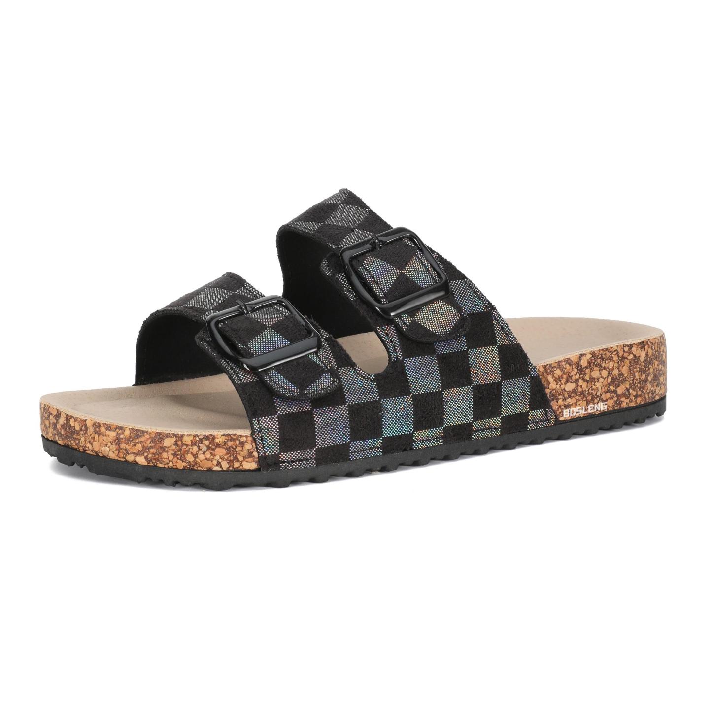 Women's Chic Checkered Slide Sandals