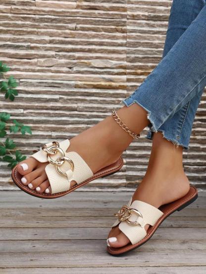 Women's Fashionable Plain Color Slides