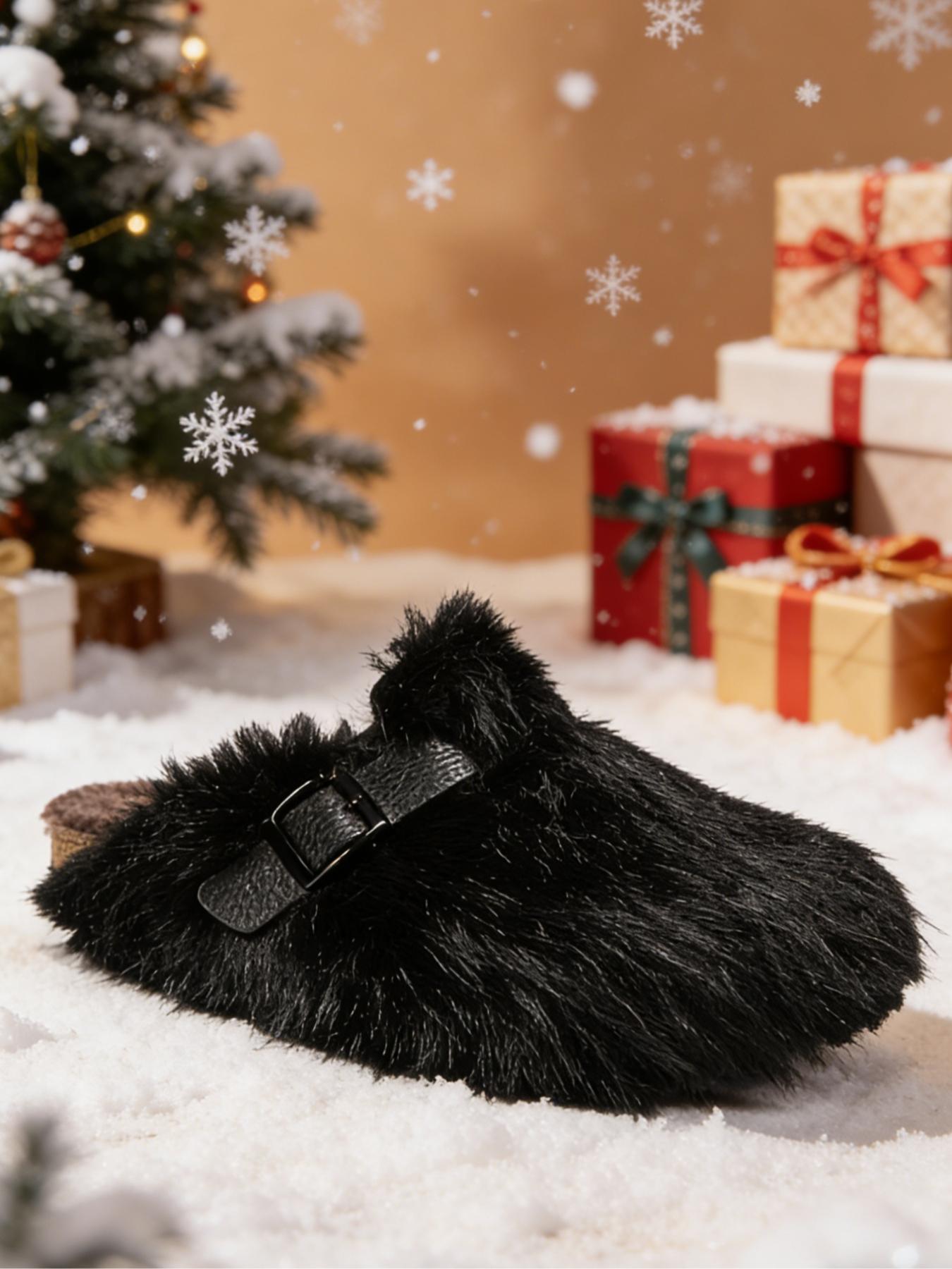 Womens High-Quality Faux Fur Non Slip Slippers