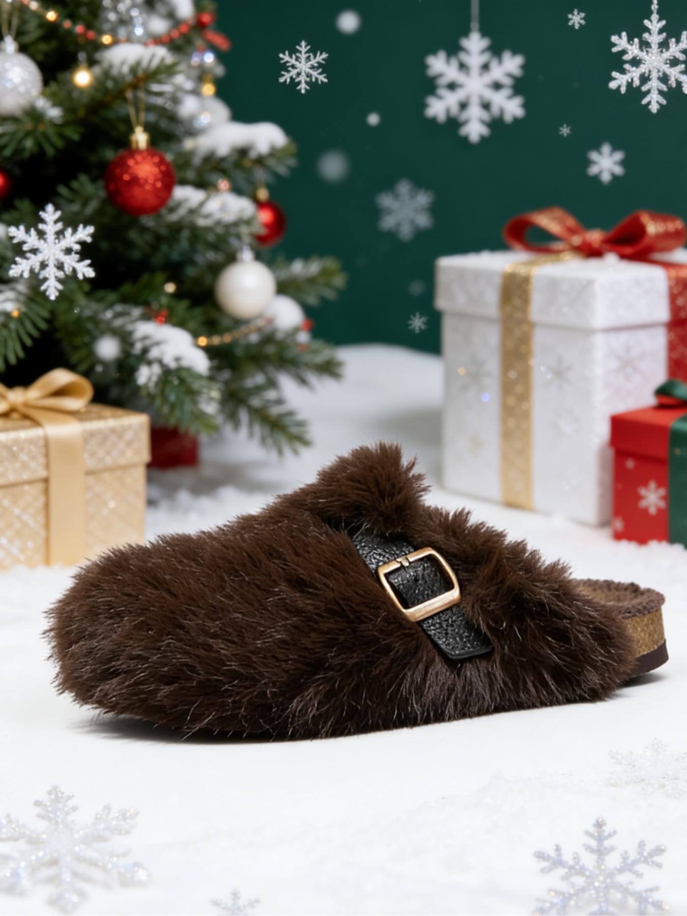Womens High-Quality Faux Fur Non Slip Slippers