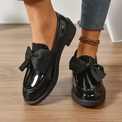 Black Ladies Casual Leather Shoes