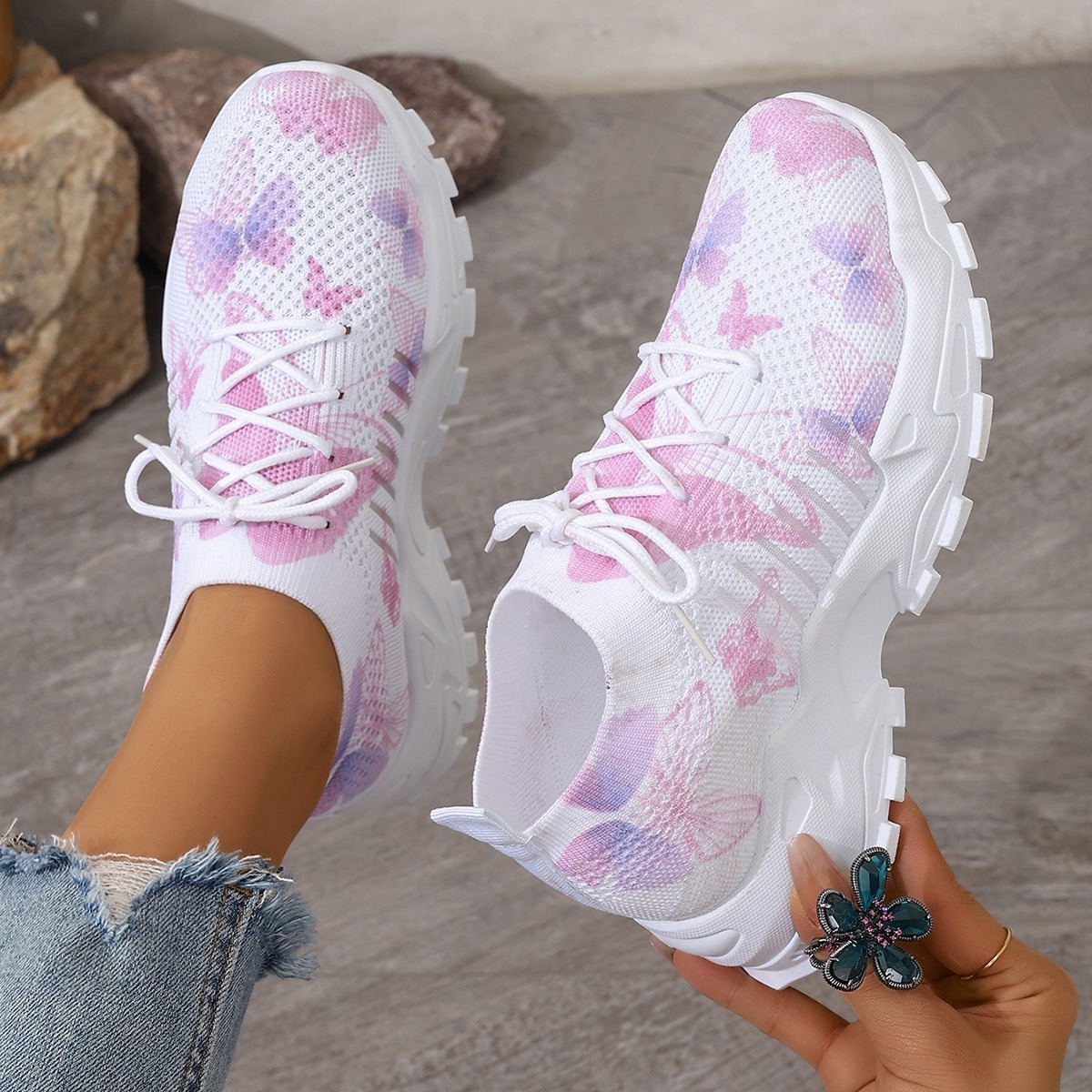 Women's Butterfly Pattern Sneakers