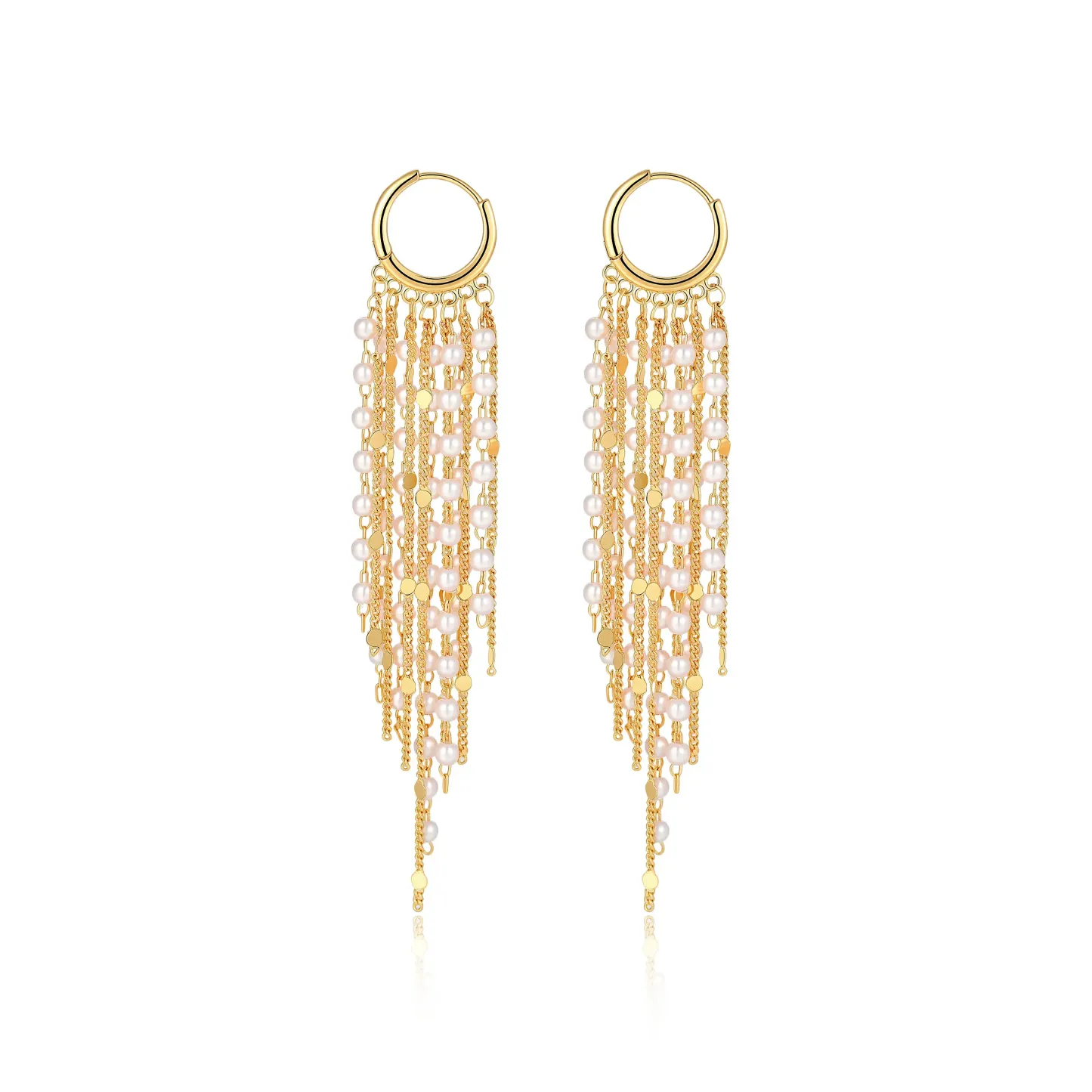 14K Gold Plated Long Tassel Earrings for Women