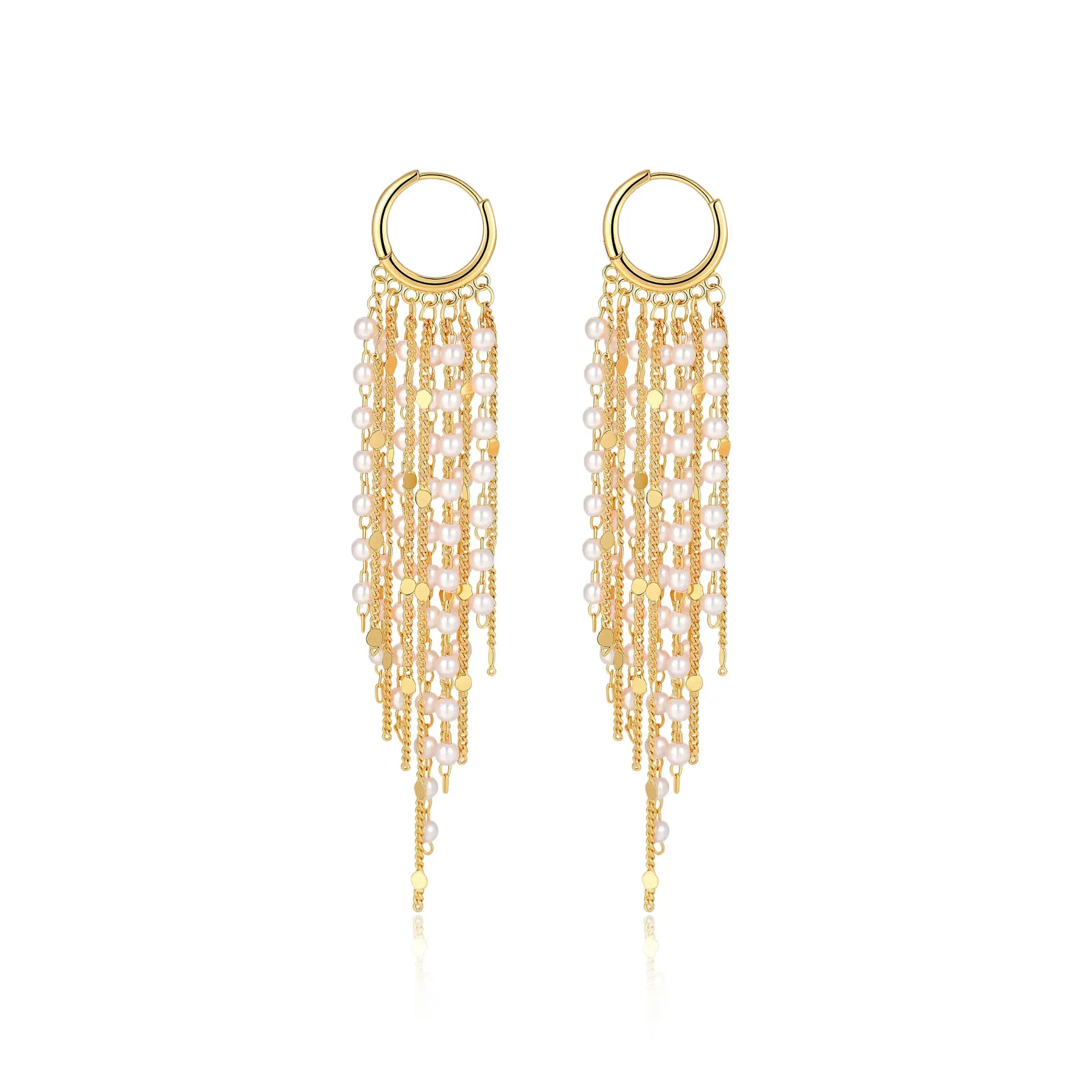 14K Gold Plated Long Tassel Earrings for Women