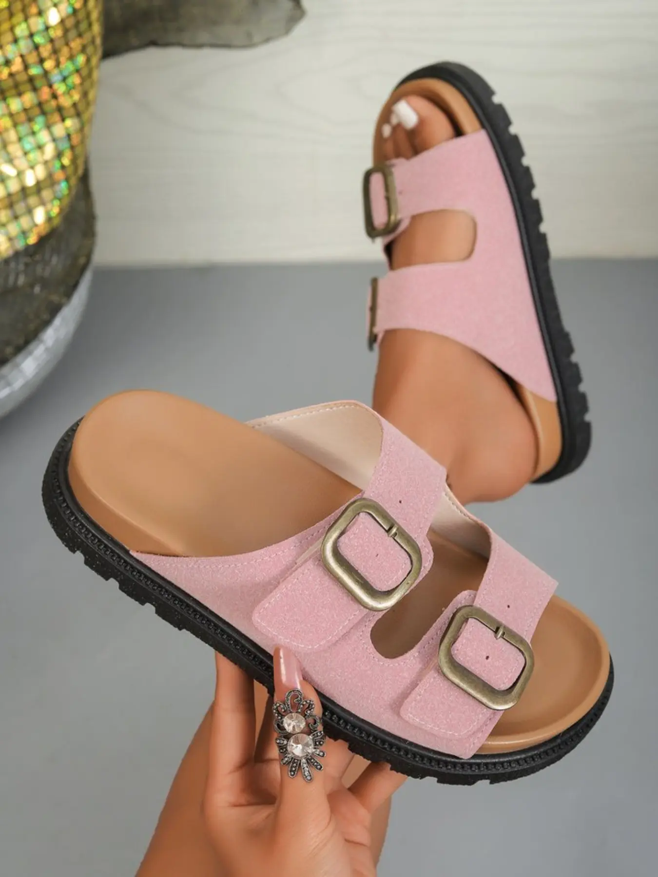 Women's Thick Sole Buckle Sandals