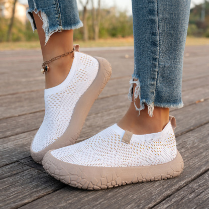 Women's Flyknit Breathable Slip-On Casual Rubber Shoes