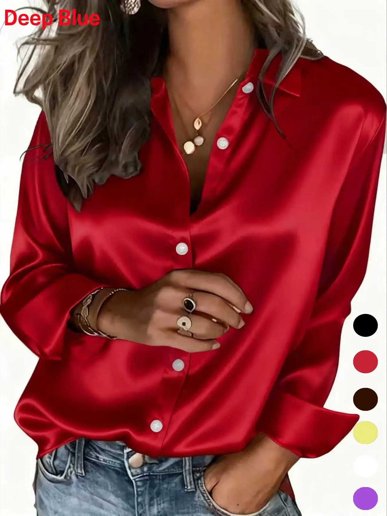 Women's All Seasons Glossy Satin Shirt