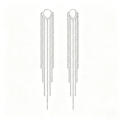 14K Gold Plated Long Tassel Earrings for Women