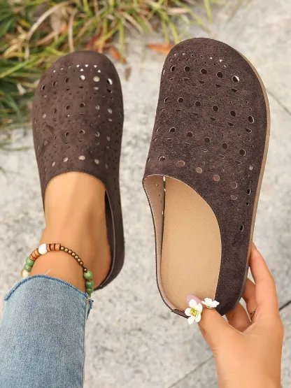 Women's Wide Fit Holes Summer Breathable Lightweight Mules