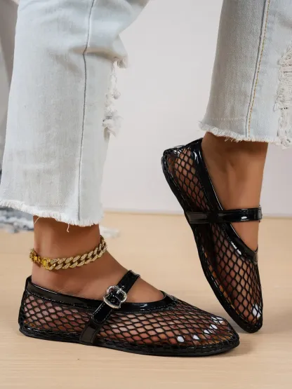 Women's Hollow-Out Mesh Flat Sandals