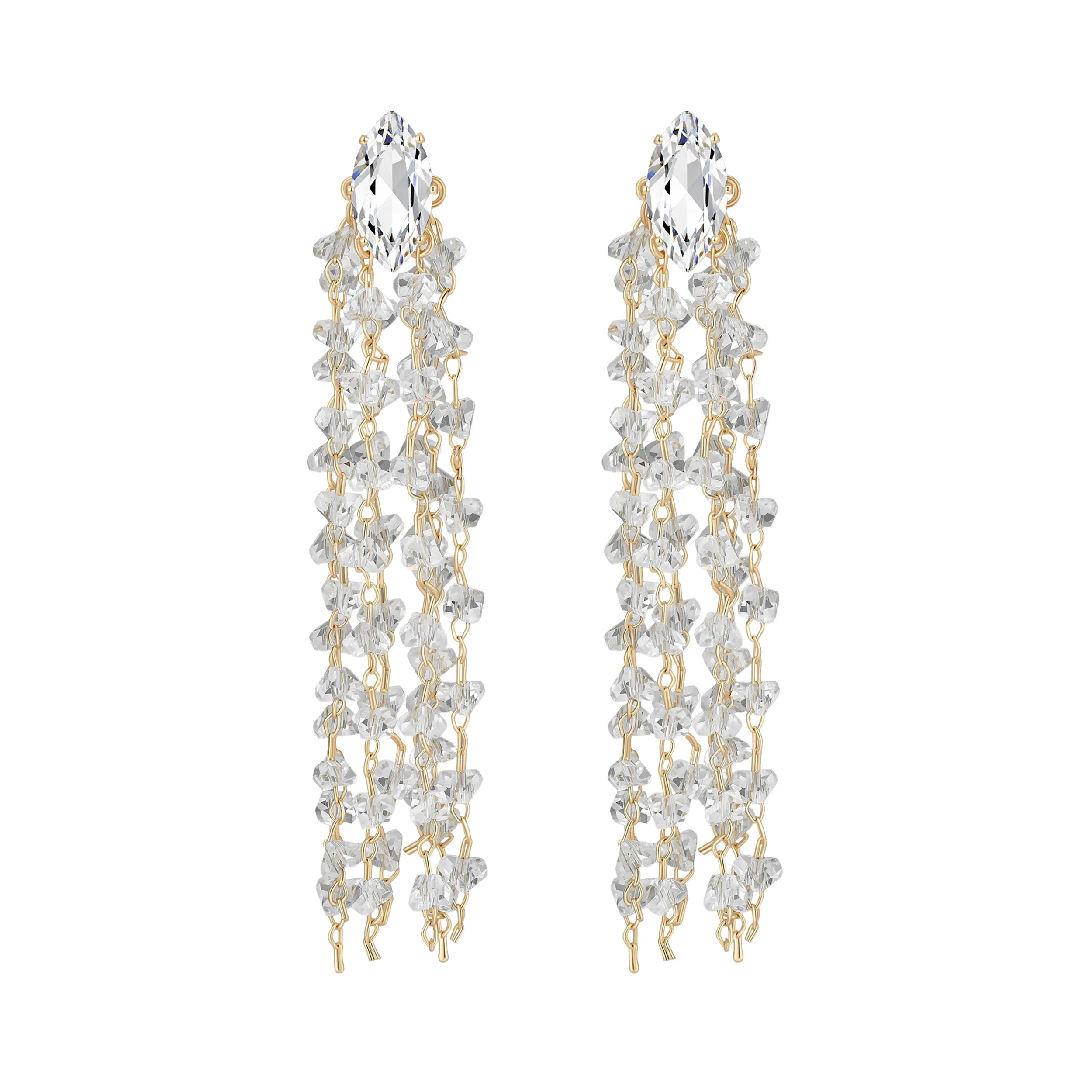 14K Gold Plated Long Tassel Earrings for Women