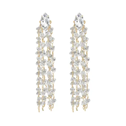 14K Gold Plated Long Tassel Earrings for Women