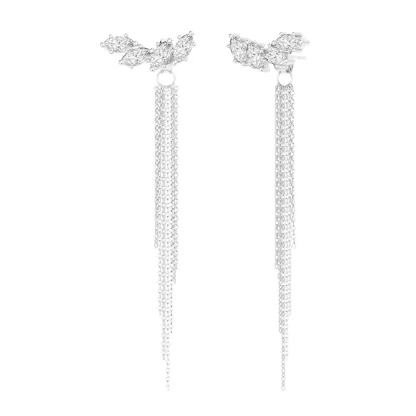 14K Gold Plated Long Tassel Earrings for Women