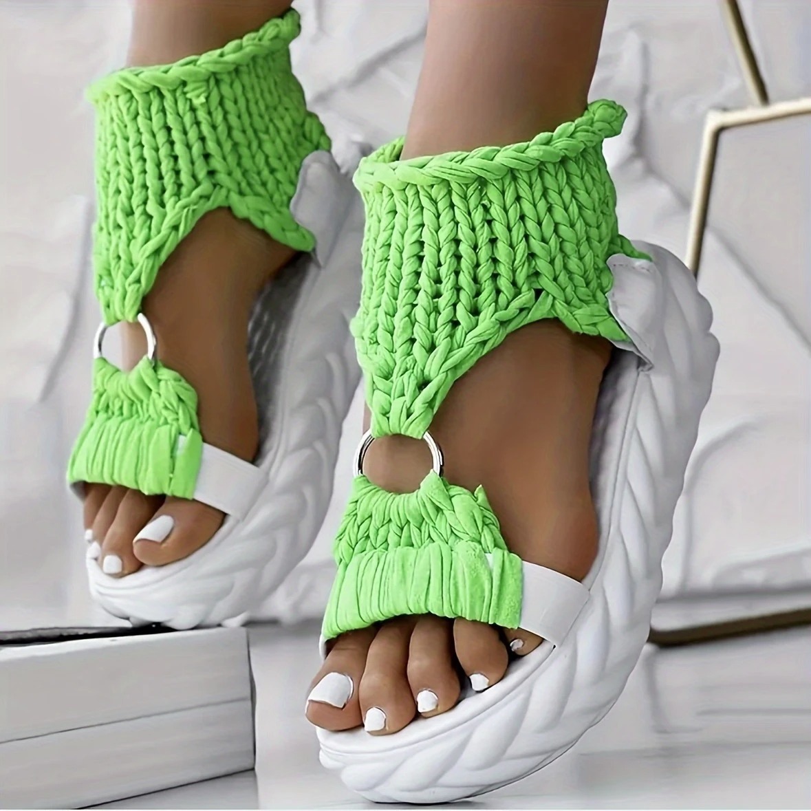 Women's Knitted Platform Sandals