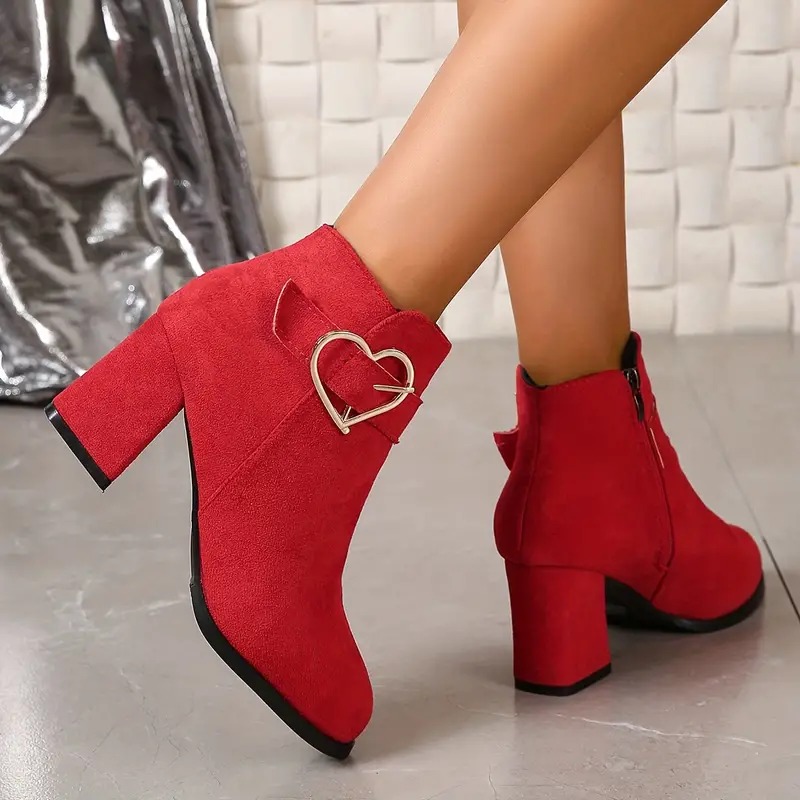 Women's Block Heeled Short Boots