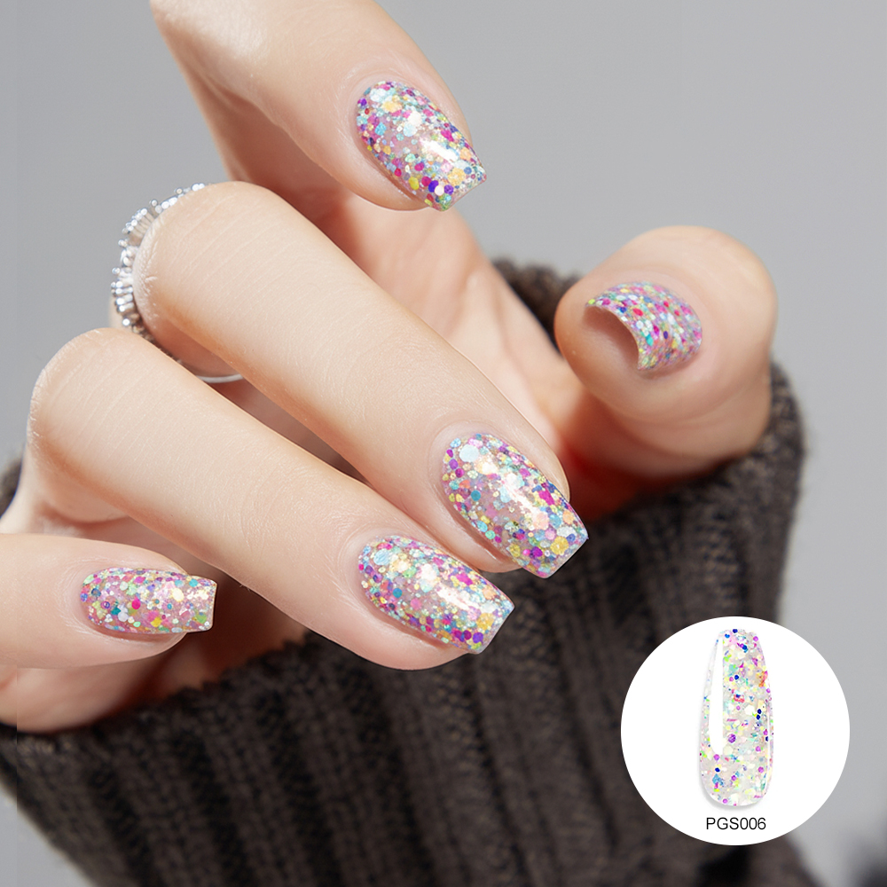 Clear Glitter Poly Nail Gel