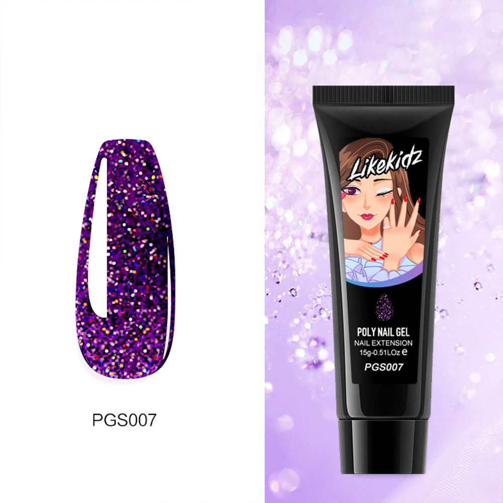 Black/Pink Glitter Cat Eye Poly Nail Gel