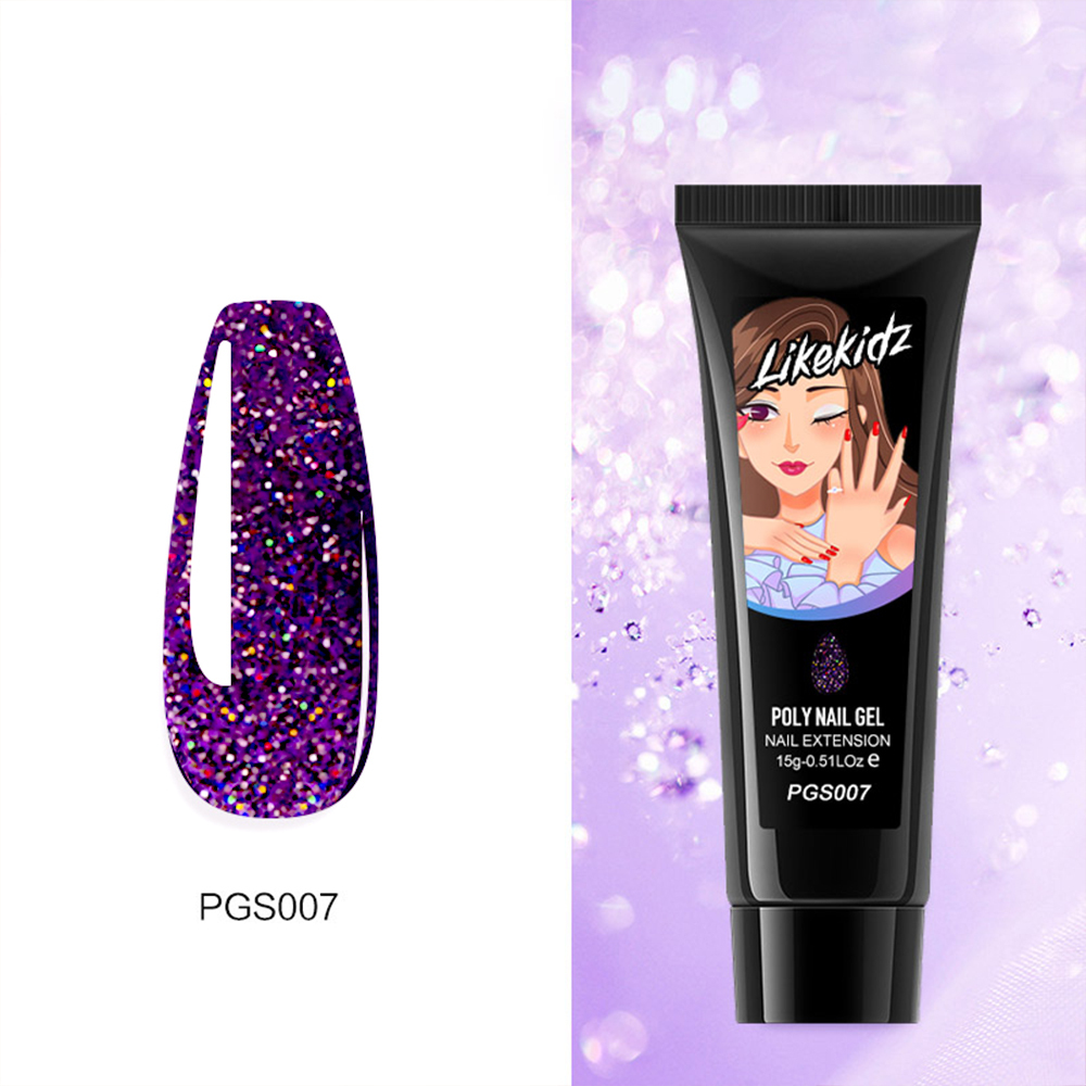 Black/Pink Glitter Cat Eye Poly Nail Gel