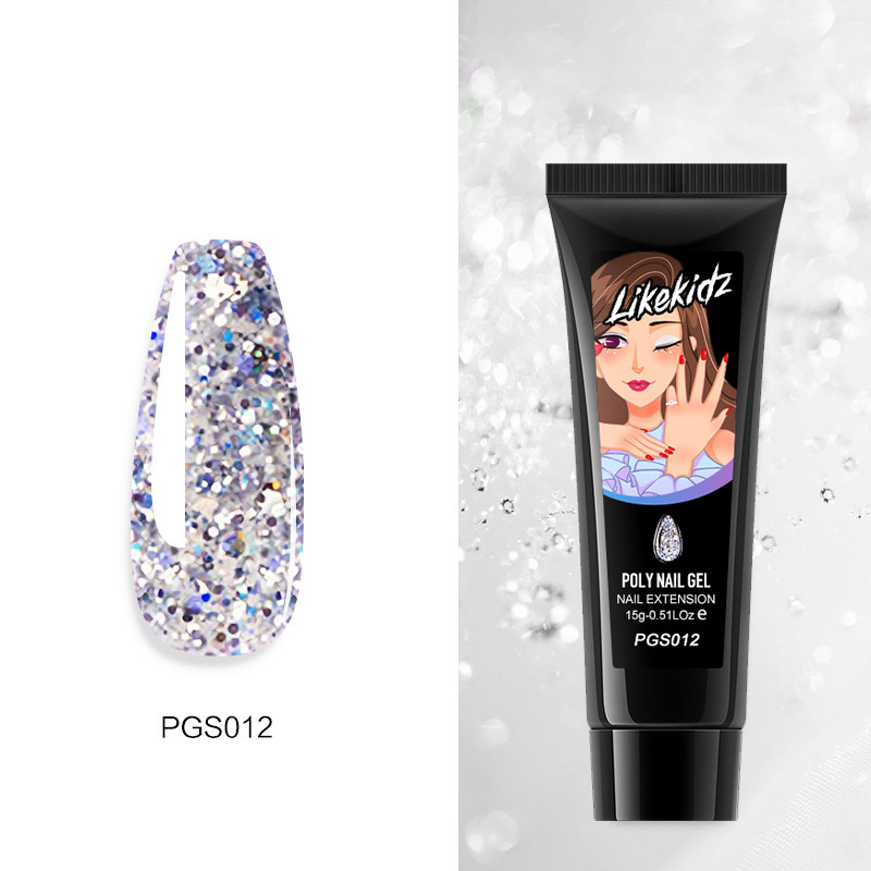 Limestone Gray Glitter Poly Nail Gel