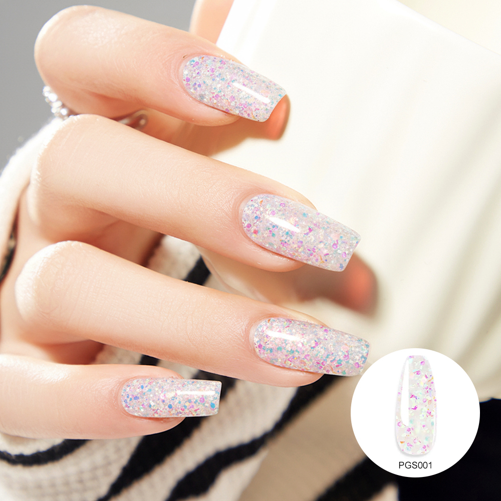 Temperature Color Changing Shining Pink Glitter Poly Nail Gel