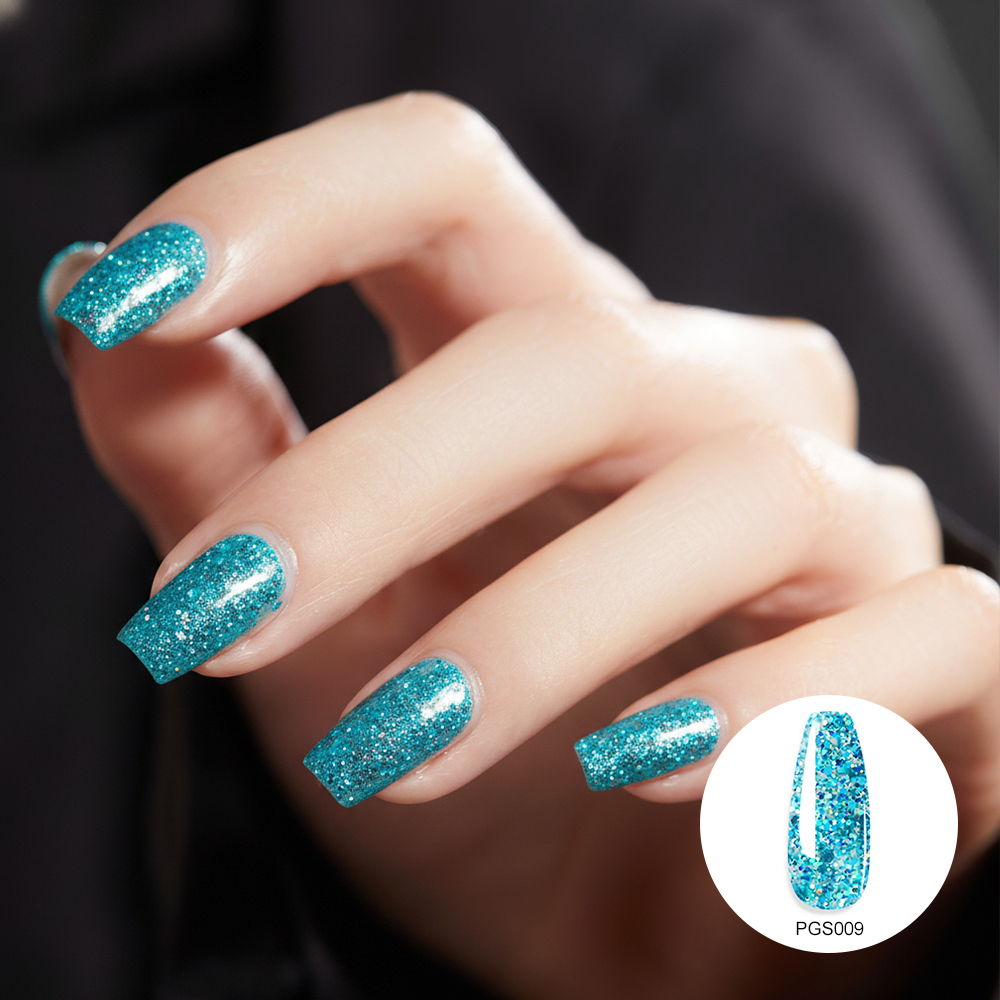 Nile Blue Glitter Poly Nail Gel