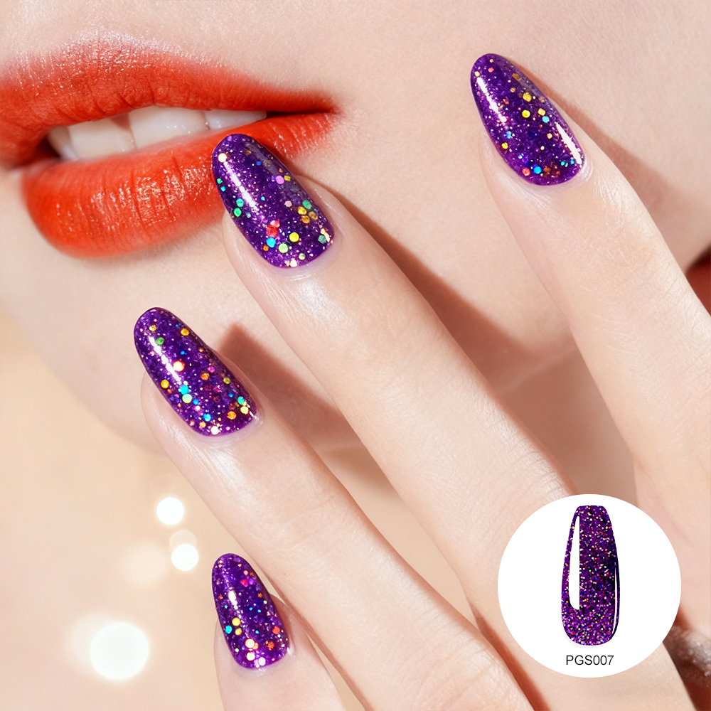 Black/Pink Glitter Cat Eye Poly Nail Gel