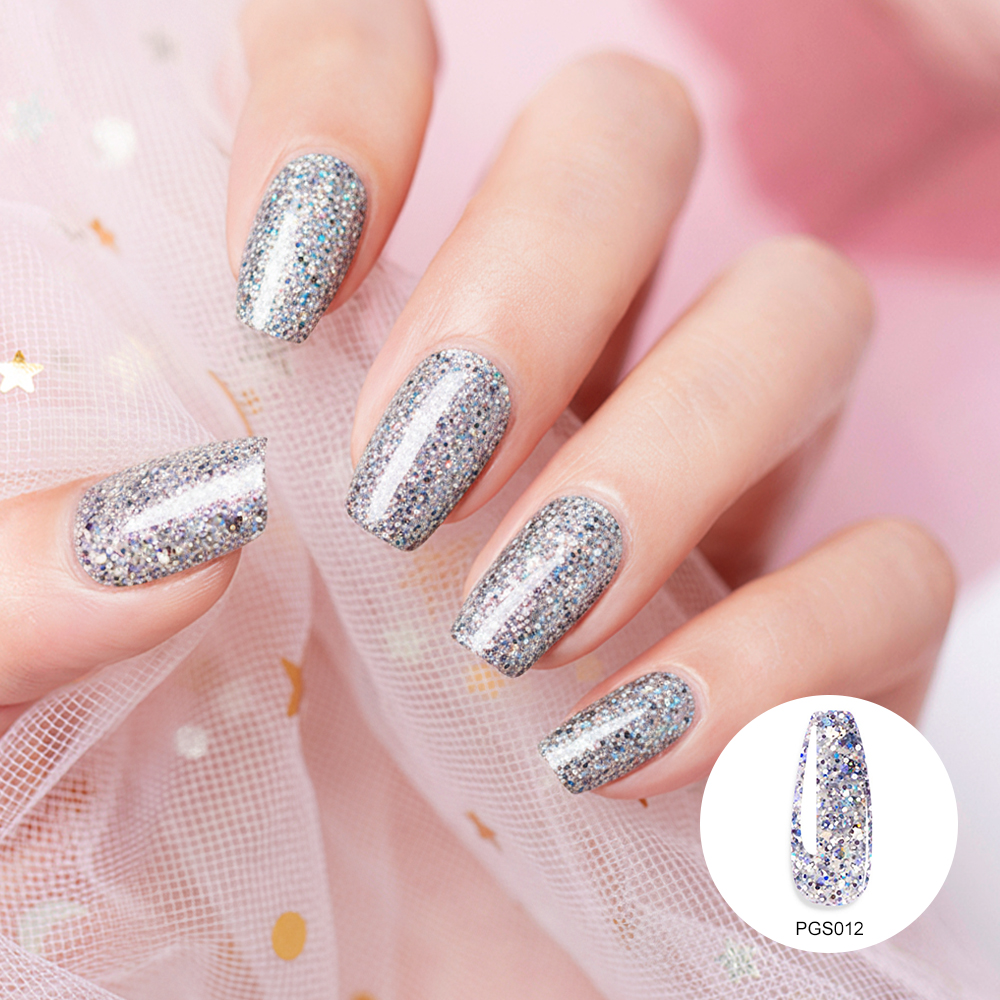 Limestone Gray Glitter Poly Nail Gel