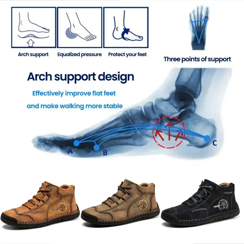⏰Limited Time Deal – 50% Off! Men's Vintage Hand - Stitched Comfortable Soft Leather Shoes