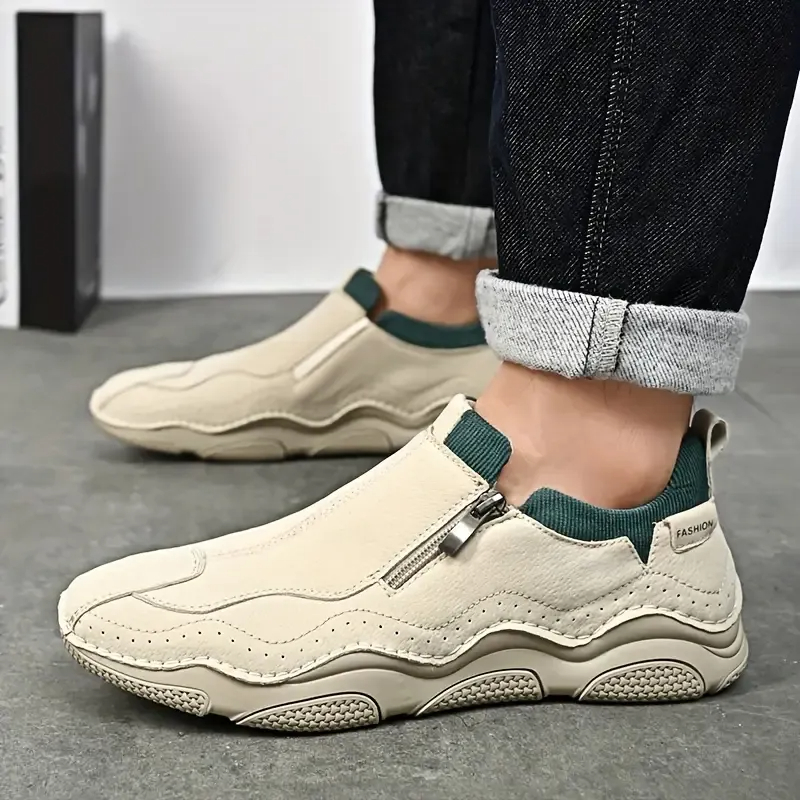 Men's Casual Sneakers - Breathable Synthetic Upper, Non-Slip Rubber Sole, Comfortable Fabric Lining for Walking & Driving
