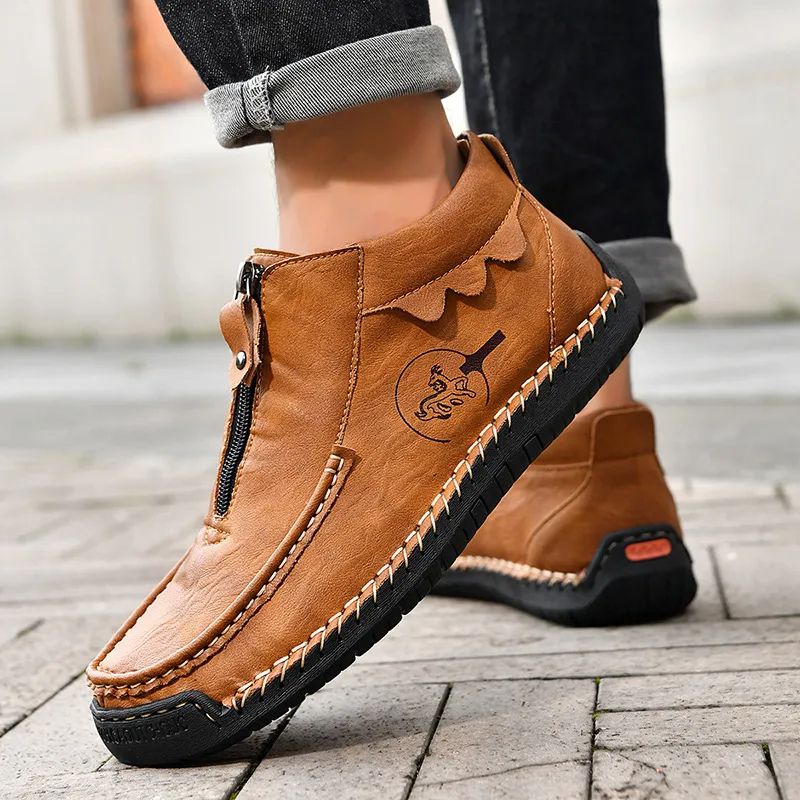 🔥Today 60% off🔥Men's handmade genuine leather slip-on loafers with arch support