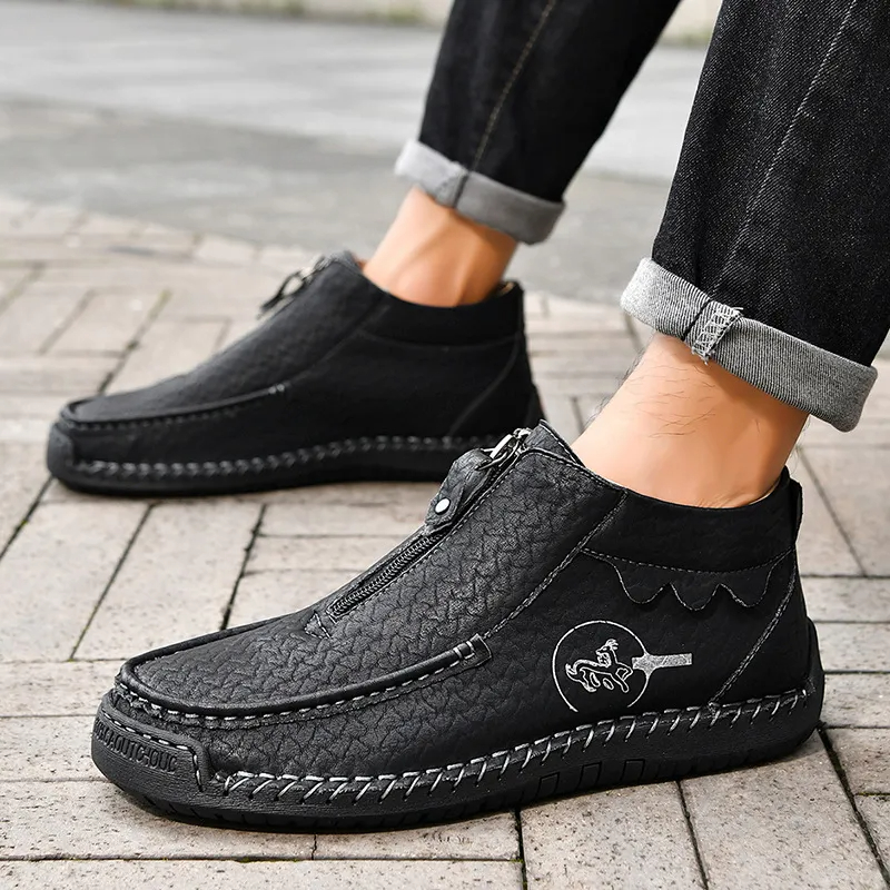 🔥Today 60% off🔥Men's handmade genuine leather slip-on loafers with arch support