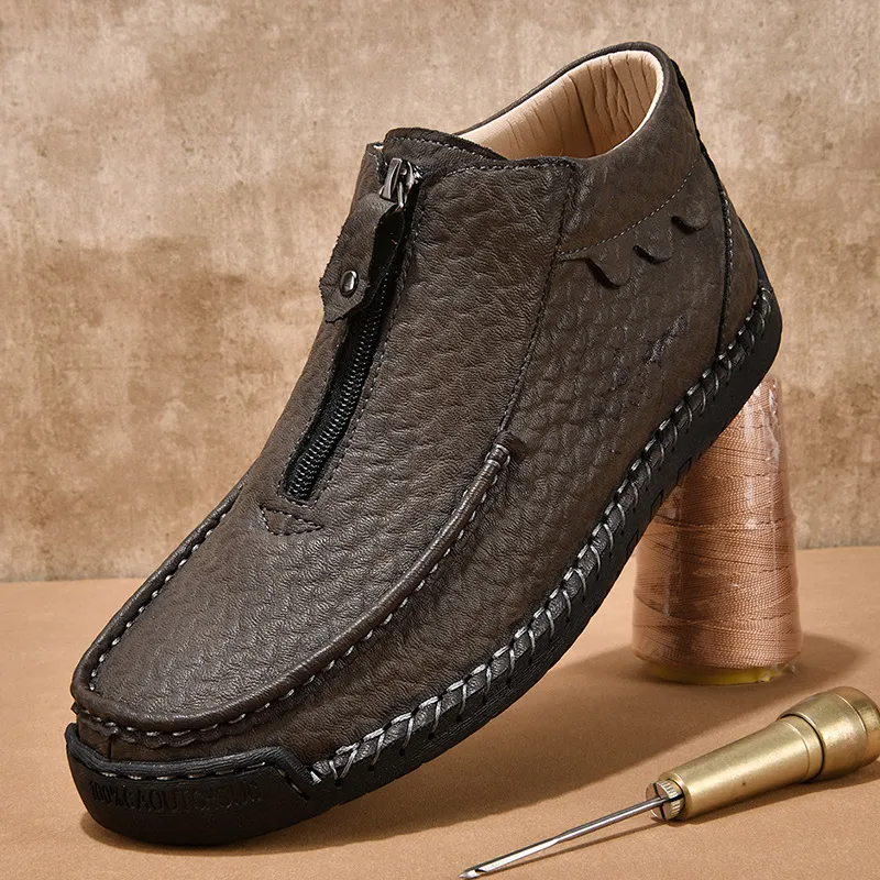 🔥Today 60% off🔥Men's handmade genuine leather slip-on loafers with arch support