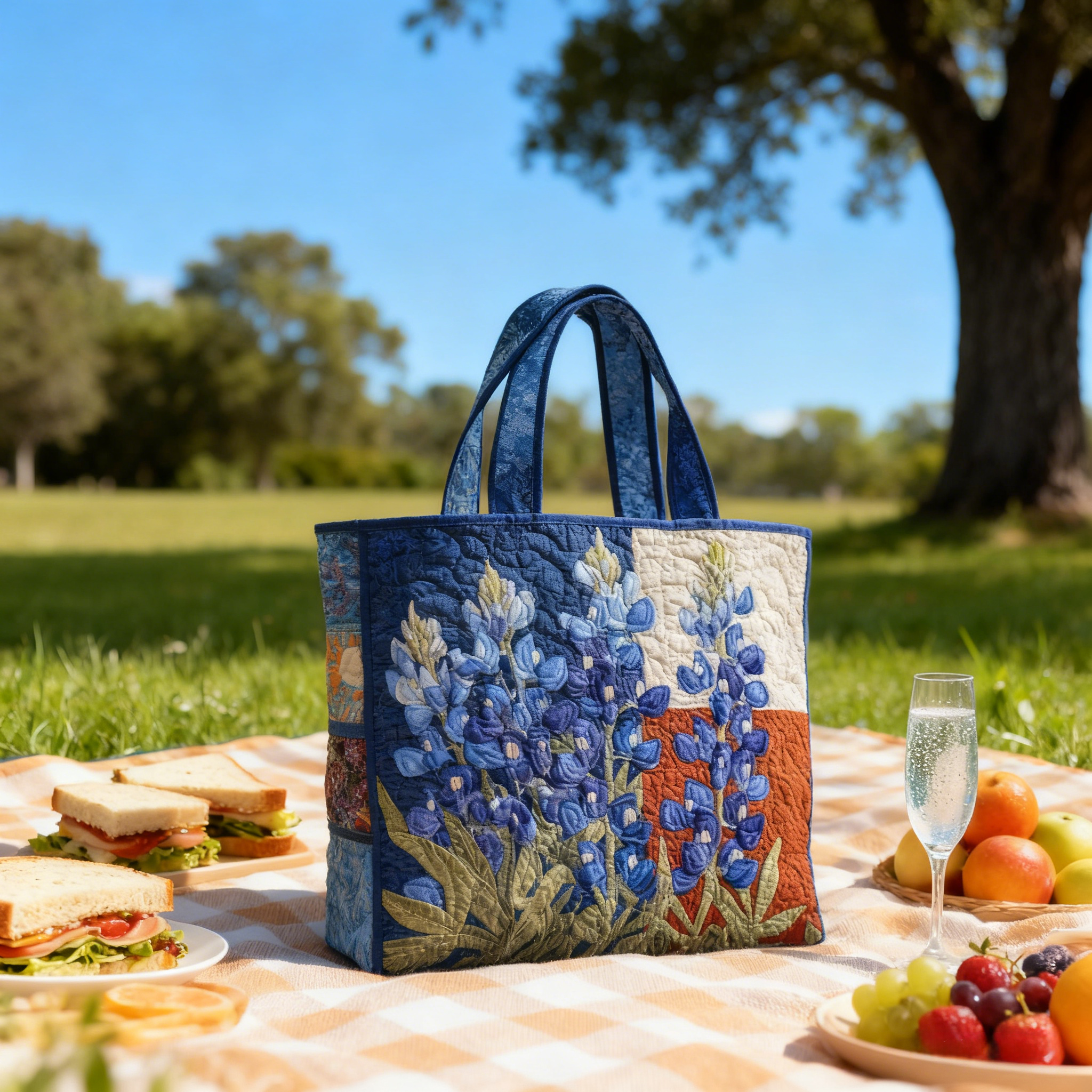 Bluebonnet Quilted Tote Bag