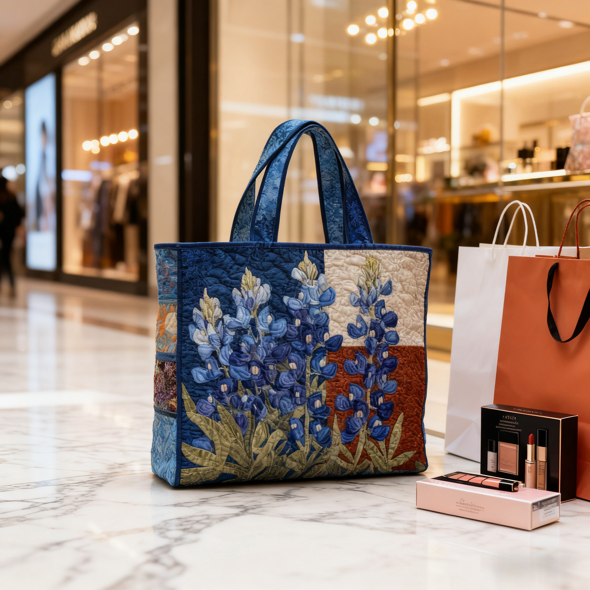 Bluebonnet Quilted Tote Bag