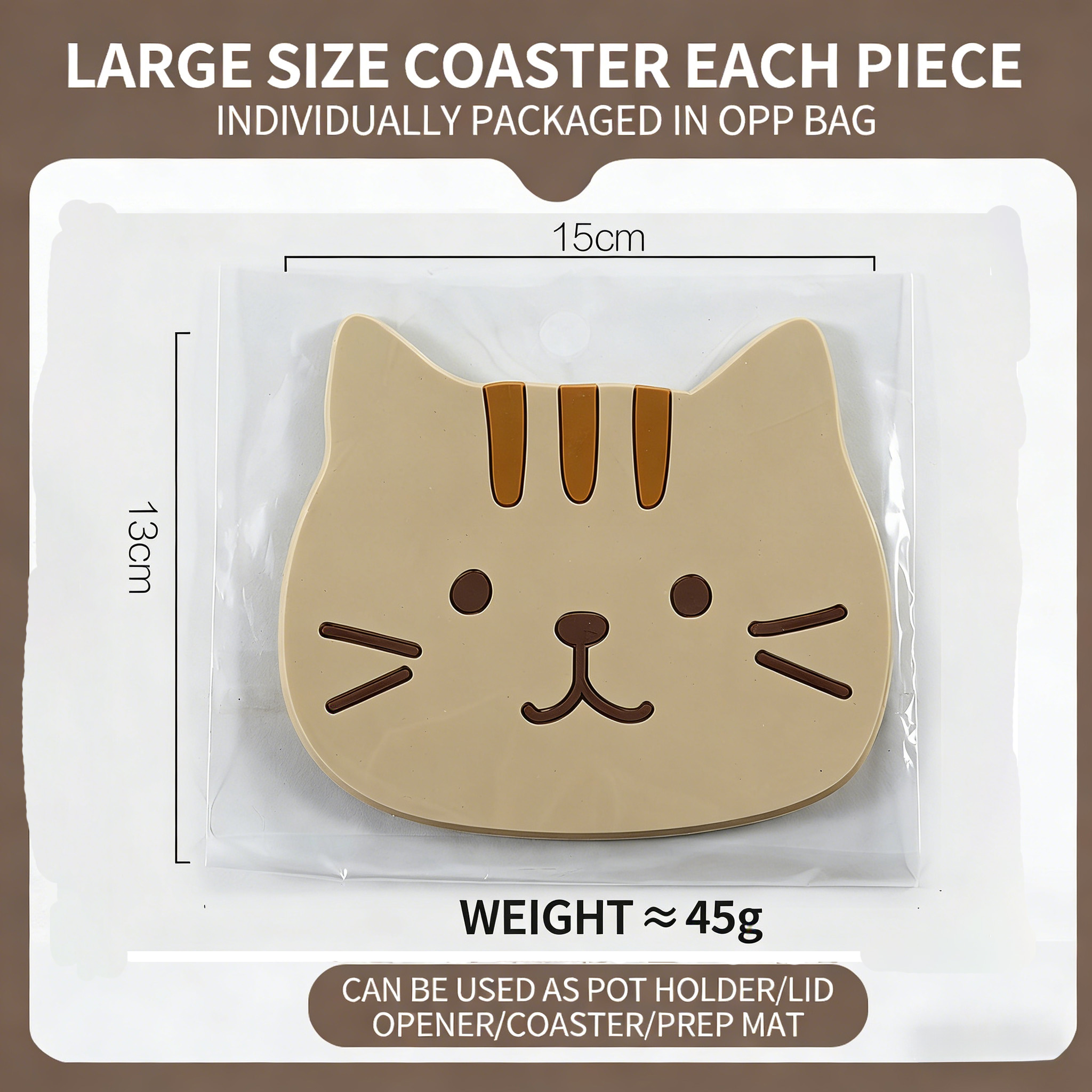 Cute cat-shaped anti-slip and heat-resistant silicone bowl mat, teacup mat, heat-insulating placemat