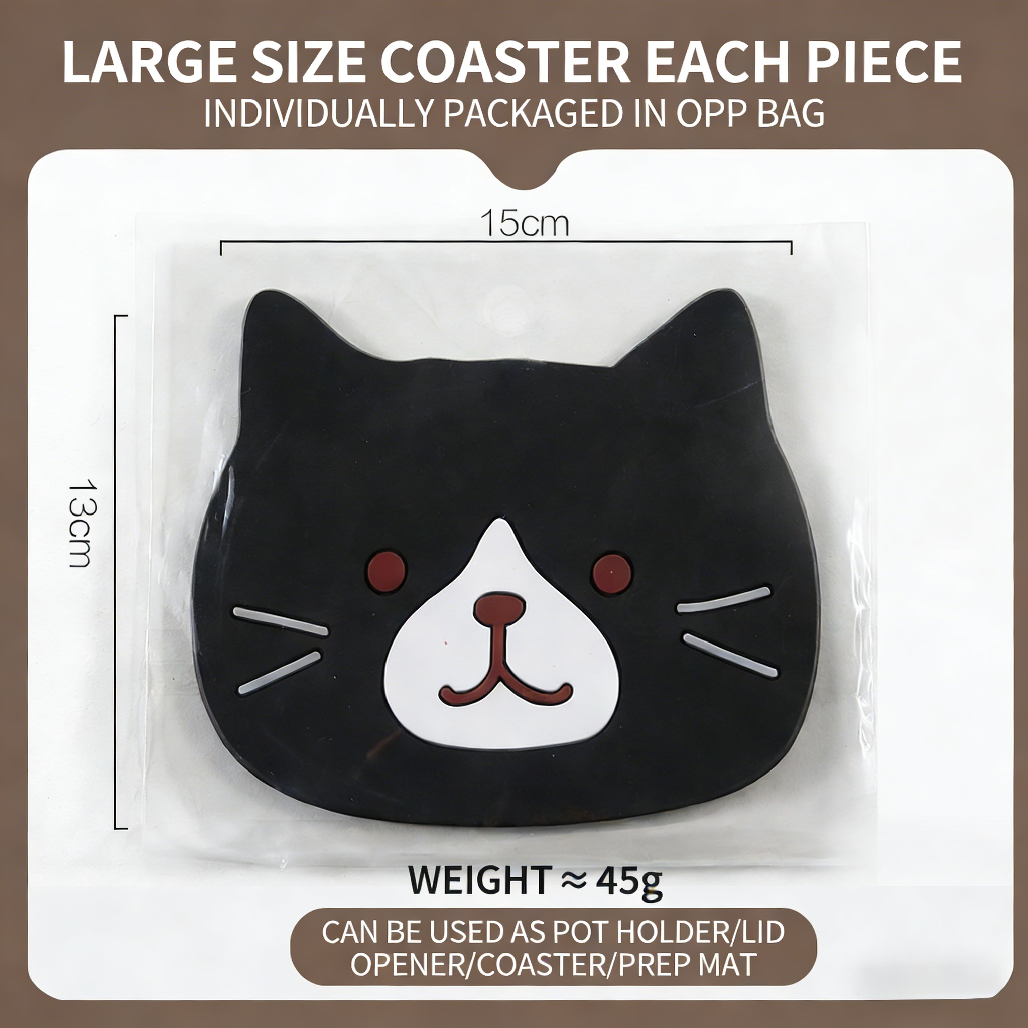 Cute cat-shaped anti-slip and heat-resistant silicone bowl mat, teacup mat, heat-insulating placemat