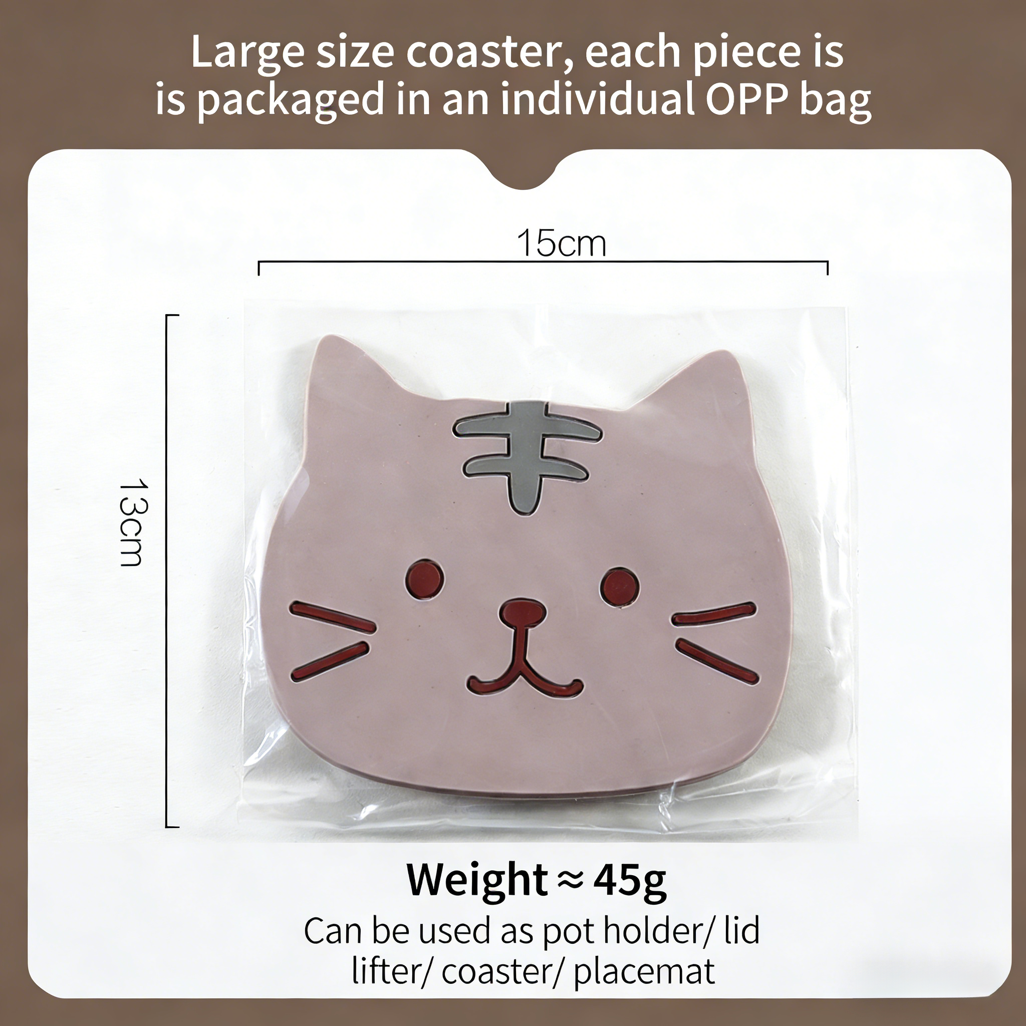 Cute cat-shaped anti-slip and heat-resistant silicone bowl mat, teacup mat, heat-insulating placemat