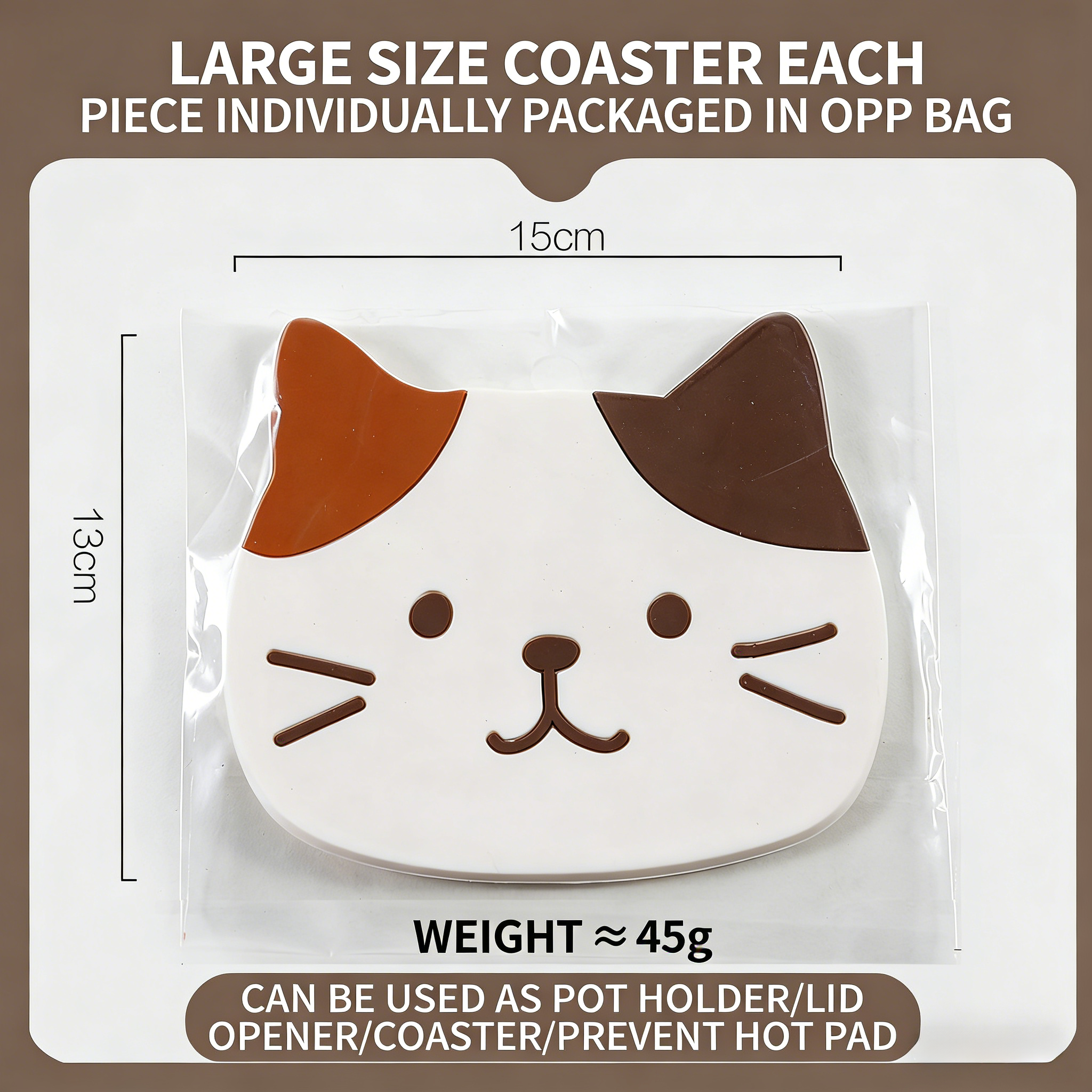 Cute cat-shaped anti-slip and heat-resistant silicone bowl mat, teacup mat, heat-insulating placemat