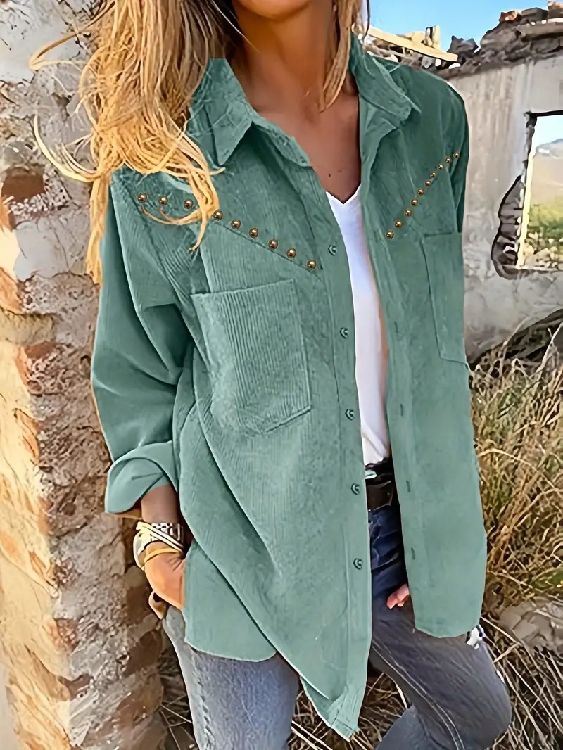 Women's Button Down Long Sleeve Shacket
