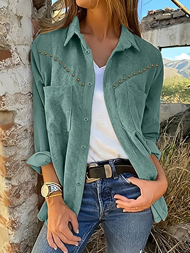Women's Button Down Long Sleeve Shacket