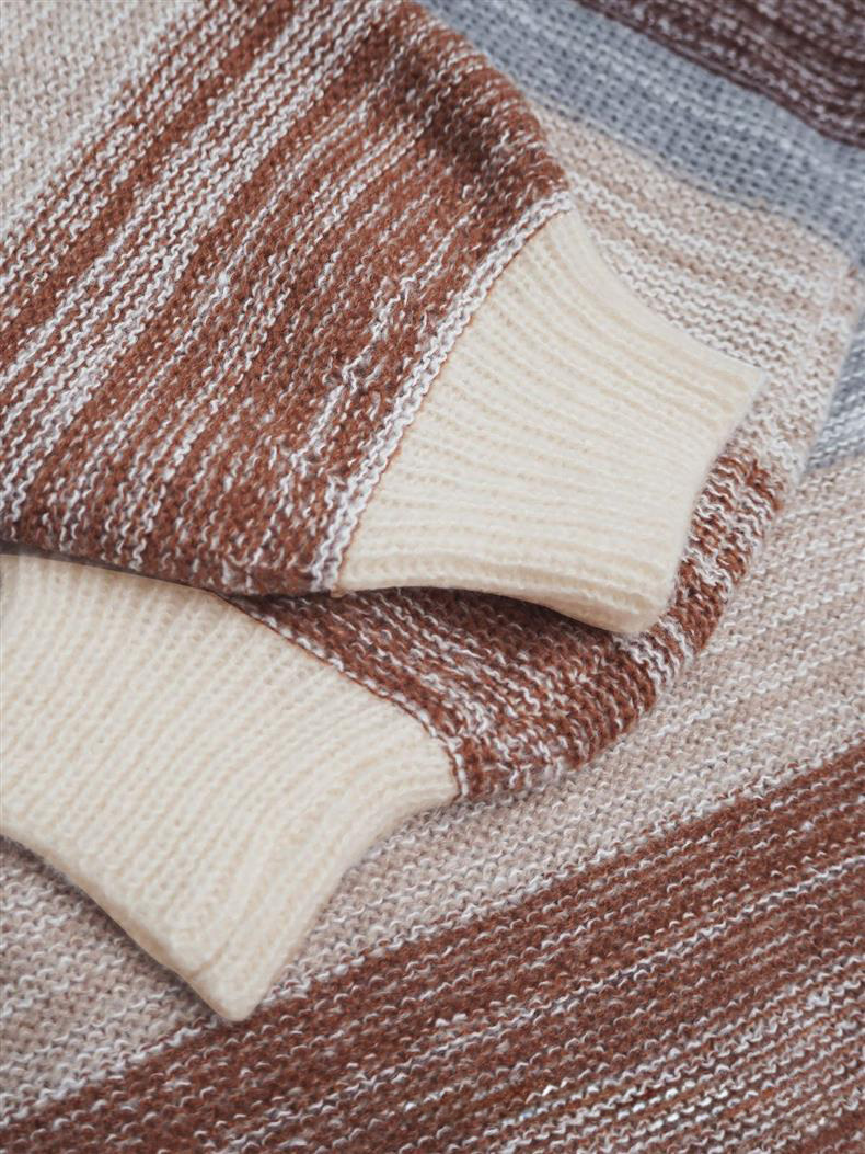 Women's Striped Color-Blocked Knit Sweater