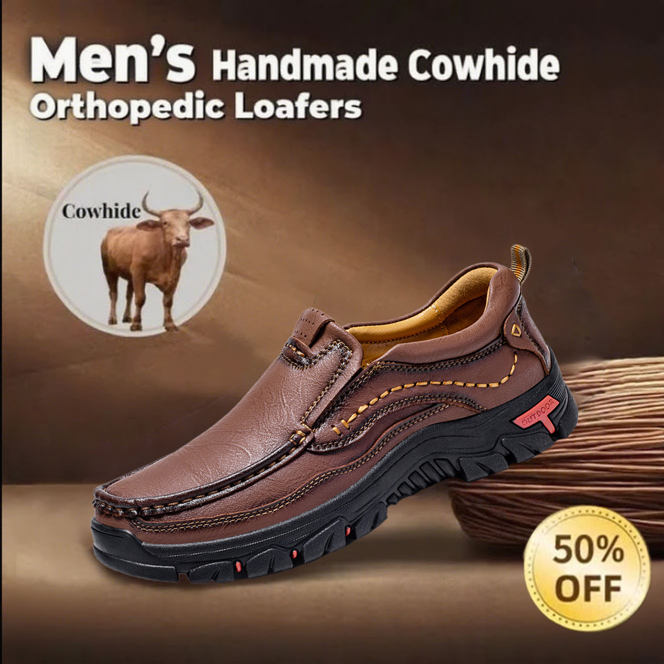 🔥Hot-selling🔥Men's new genuine leather soft-soled orthopedic shoes