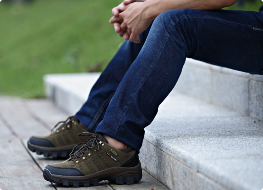 Men's Waterproof Protective Lightweight Cushioned Roomy Fit Pressure-Relief Safety Hiking Shoes