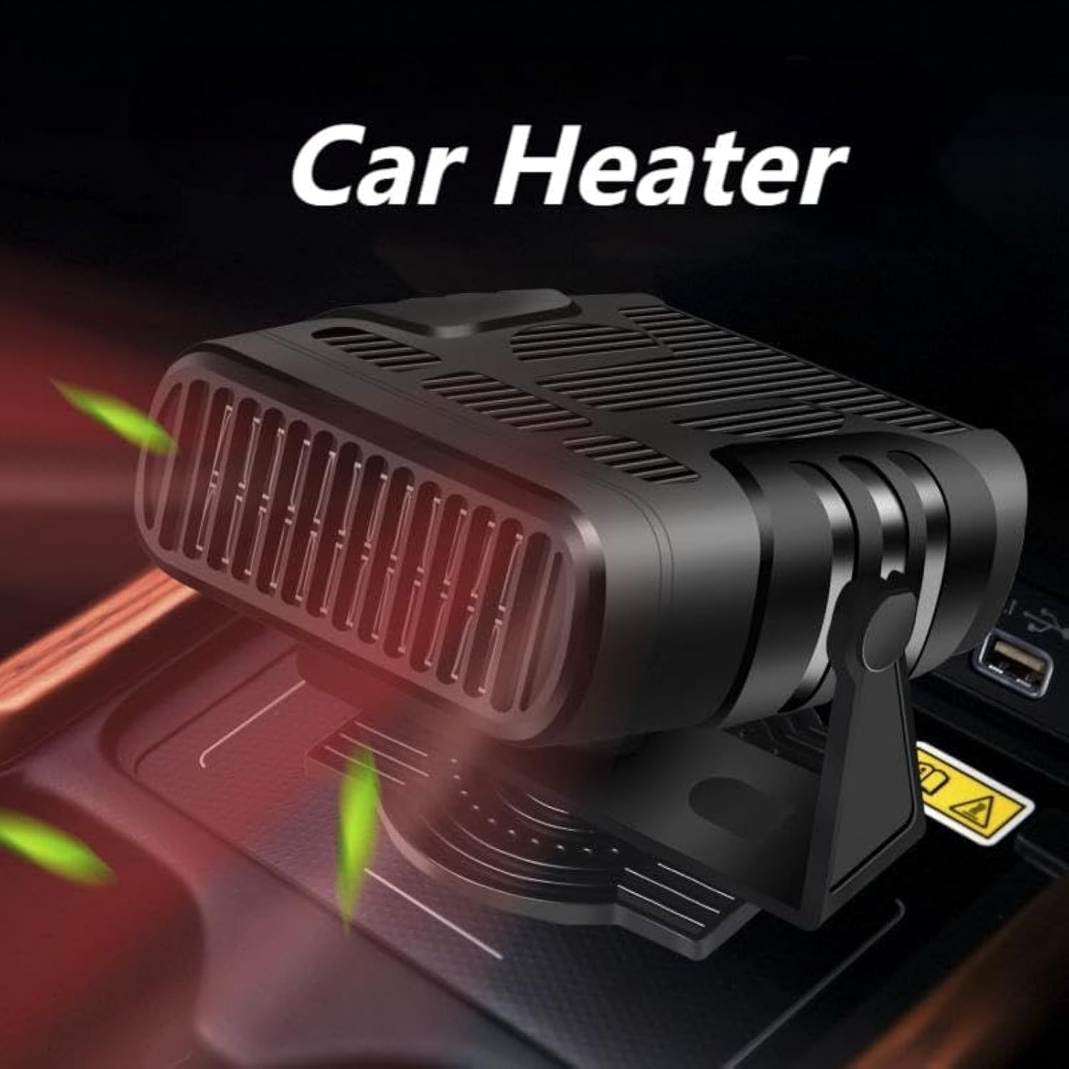 Portable Car Heater for Toyota Land Cruiser HV 2024+, 360° Adjustable Dual Mode Warm Air Natural Wind Sturdy and Stable Windshield Defogger