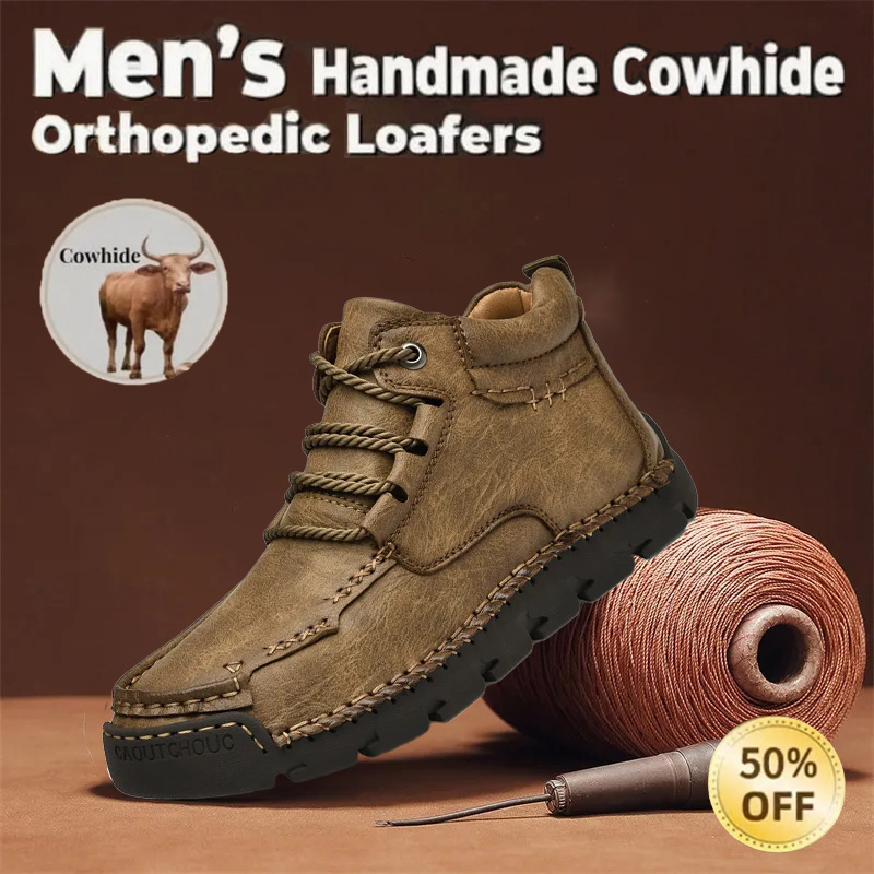 ⏰Limited Time Sale 50% OFF-Men's new handmade genuine leather orthopedic shoes with arch support