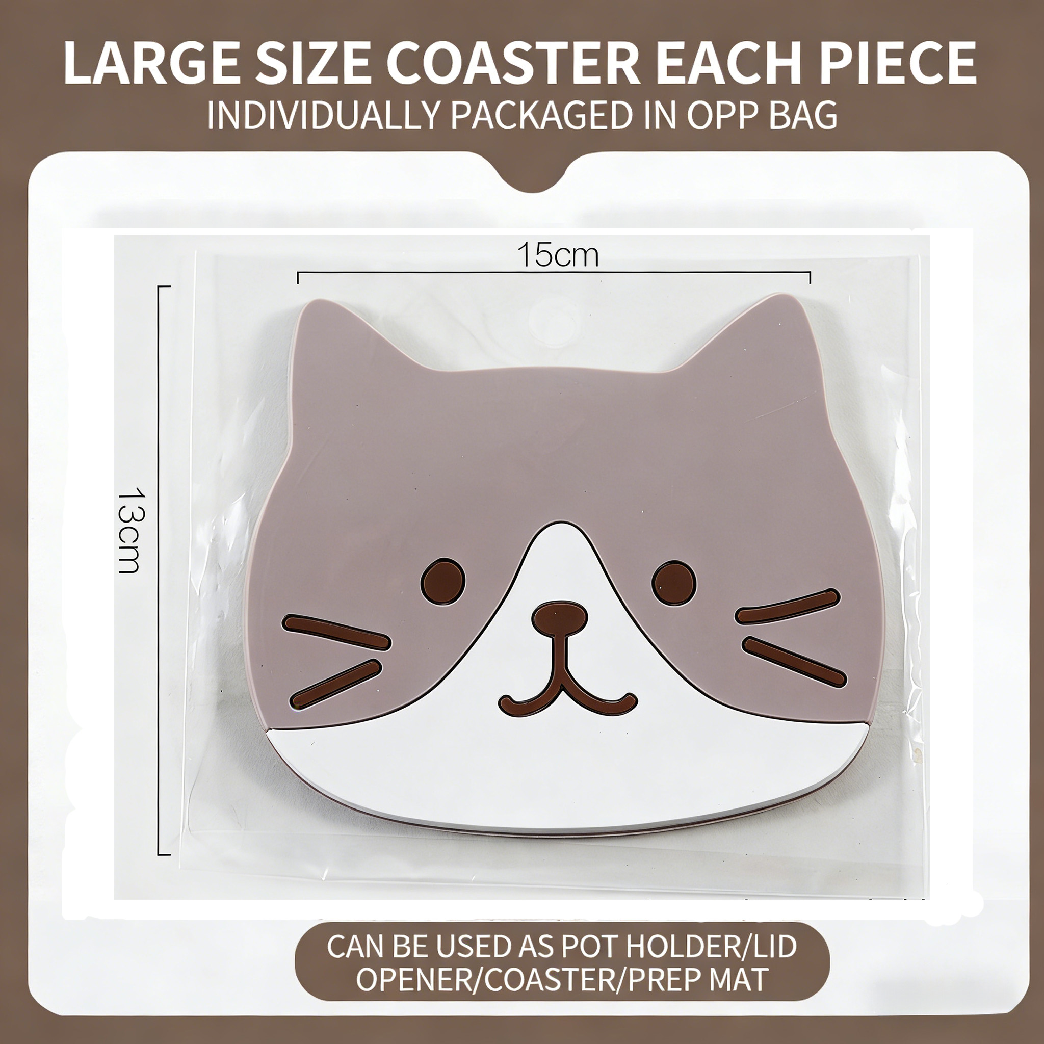 Cute cat-shaped anti-slip and heat-resistant silicone bowl mat, teacup mat, heat-insulating placemat