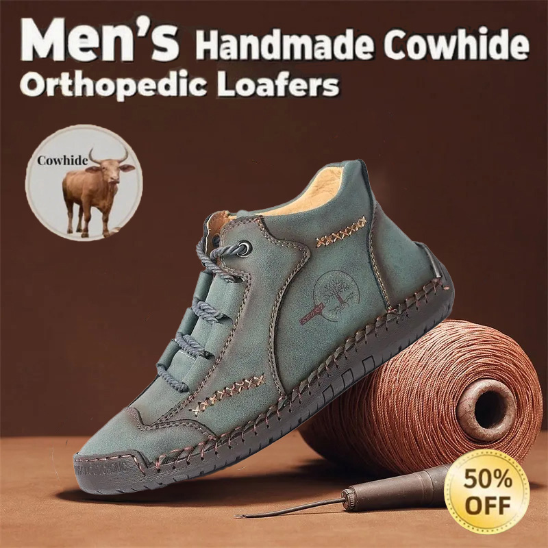 ⏰Limited Time Deal – 50% Off! Men's Vintage Hand - Stitched Comfortable Soft Leather Shoes